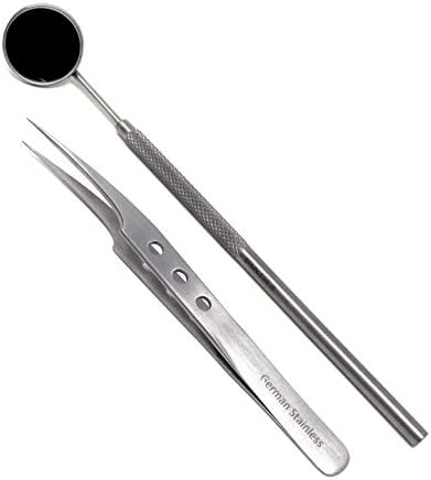 Aço inoxidável 3d 5d 6d Volume Falso Extensão de cílios Tweezers Pro Handel reto e fenestrado, com espelho livre,