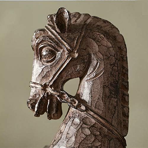 Bfrth estátuas decoração Country Creative Horse Head Bookend Book, confiando no conjunto de artesanato de resina de animais