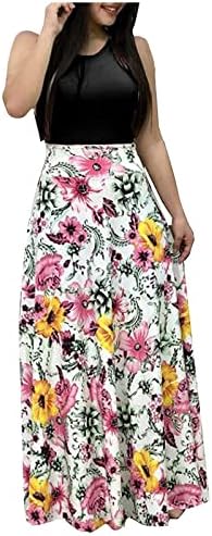 Adhowbewbew feminino elegante floral o pescoço de manga curta de tamanho grande empire waist maxi vestido