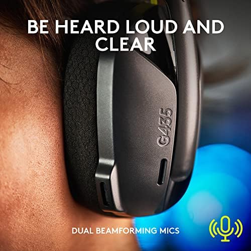 Logitech G435 LightSpeed ​​e fone de ouvido sem fio Bluetooth - fones de ouvido com excesso de orelha leve, microfones