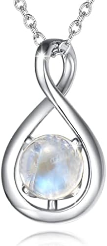Colares de pedra de nascimento para mulheres jóias finas prata esterlina prata delicada infinidade pingente colar