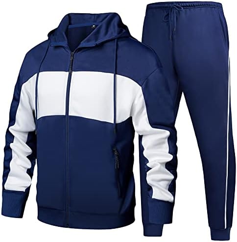 Trass de traje masculino 2 peças roupas de suor de manga comprida Zip Full Zip Casual Rogging Suits Athleed Conjunto Athletic