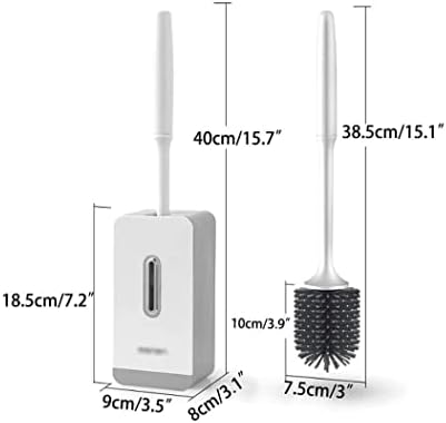 Pincel de vaso sanitário e suporte do vaso sanitário escova de escova de vaso sanitário e suporte de suporte, escova de laço de montagem de parede sem pancada porco com tampa para limpeza de banheiro escova de vaso sanitário com suporte (cor: w