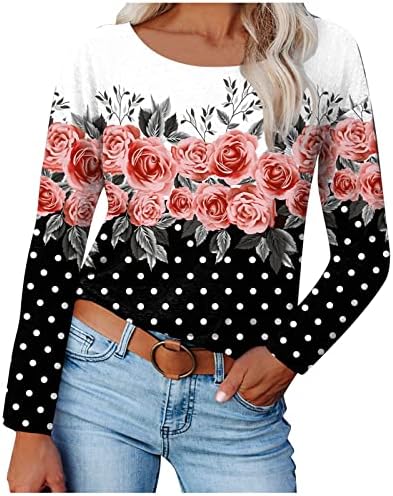 Tops fofos de outono para mulheres O-Gobes de Natal Prinha Soletomart Retro plus size tampa longa camisetas para mulheres