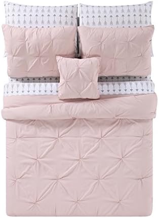 Verdadeiramente macio todos os dias - Arrow Pleated Blush Queen Bed em uma bolsa - blush