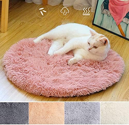 Cama de gato de animais de estimação cobertor para gato de cachorro constante cama quente e redonda verde claro 60cm