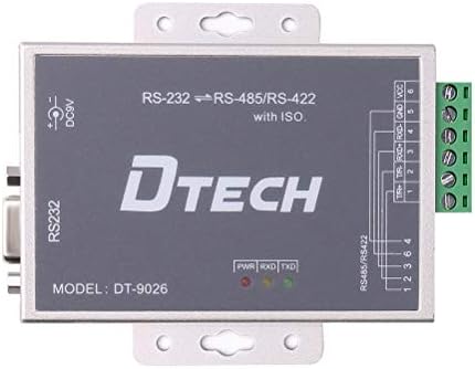DTech ativo isolado Rs232 a RS485 Conversor RS422 com RJ45 Adaptador de energia do terminal da porta de energia RJ45 DB9 Proteção de isolamento óptico de cabo 2.5kV