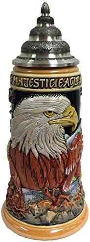 Pinnacle Peak Trading Company Majestic Bald Eagles Giftled Le Aleman Sites Beer Stein .75 L Alemanha