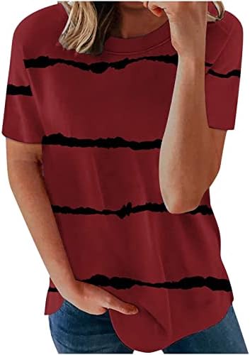 Blusa do pescoço redondo do pescoço redondo de tamanho feminino Camisetas de túnica curta