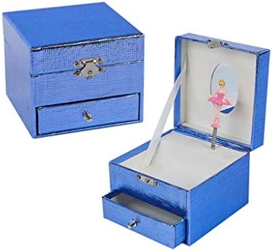 Ylyajy Blue Paper Music Box Blue Handmade Jewelry Box Square Gift Proposta Criativa Presente de Aniversário Christmas