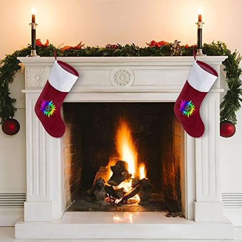 Símbolo anti posse de Natal Meias de meia com lareira pendurada para a decoração da casa da árvore de Natal