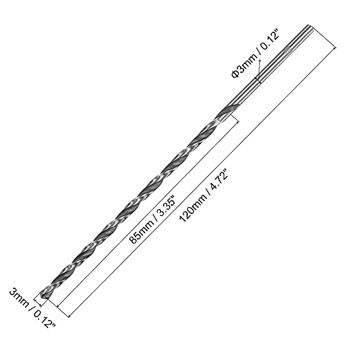 UXCELL HSS STEL HAIST Jobber Twist Drill Bit Bit Diâmetro de broca de 120 mm de comprimento