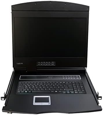 Logilink Professional LCD KVM Console com monitor TFT e teclado para 48,26 cm/19 polegadas Servidor/rede Gabinete de rede preto