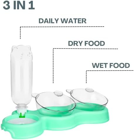 Comida de cachorro e gato e tigela de água Conjunto de água Automática alimentação de água 3 em 1 Pet Double Bowls