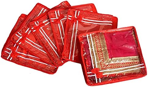 Saree de designer de produtos da Hans, capa de lehenga com superior transparente e zip | Roupas regulares Bolsa organizadora de