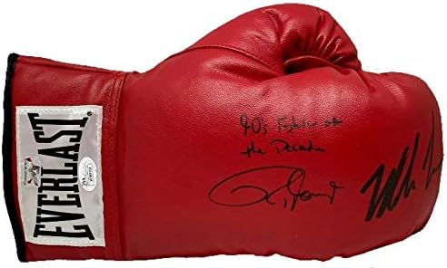 Mike Tyson e Roy Jones Jr assinou a luva Everlast Red JSA e Mike Tyson Hologram - luvas de boxe autografadas