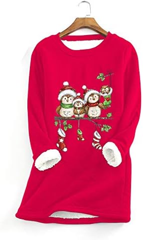 Womens 2022 Fall Fashion Tops Boat Neck Fleece Tops Print Christmas Print Relaxed Women Christmas Sweatshirt