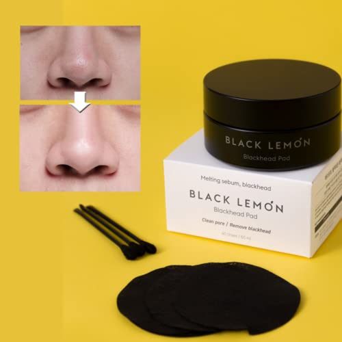 METAFORET Black Lemon Blackhead Remover Máscara de almofada 40 folhas / tiras de removedor de cravos do nariz, limpador de poros,