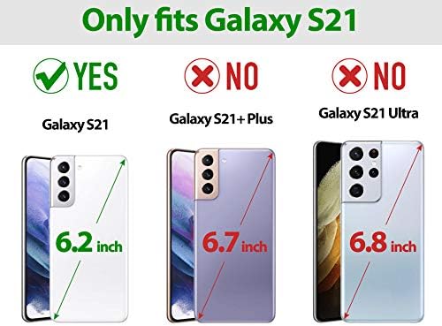 Caixa SHIELON GALAXY S21 5G, Case de fólio da carteira Galaxy S21 de couro genuíno com fechamento magnético, slots de cartão de bloqueio RFID, capa traseira macia compatível com Galaxy S21 5G - Black