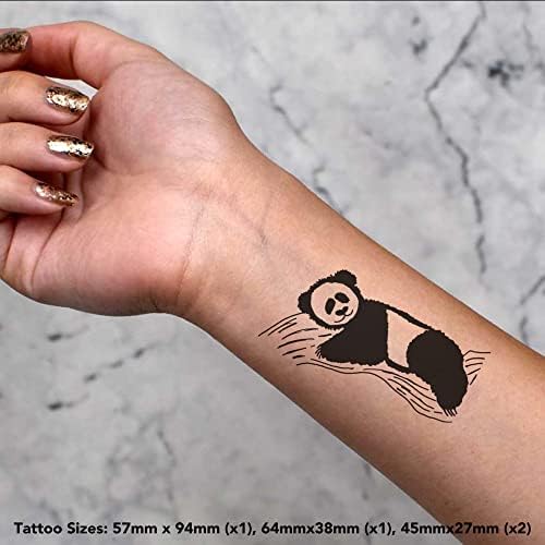 Azeeda 4 x 'panda no ramo' tatuagens temporárias