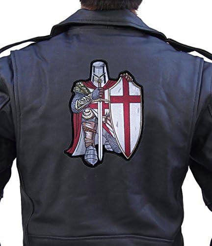 Crusader Christian Red e White de couro Crusader Knight Biker Patch