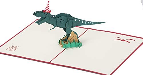 Langxun 3D Pop -up Dinosaur Card de feliz aniversário, cartão Jurassic Tyrannosaurus, Cartões de felicitações engraçadas