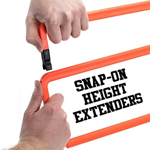 Pacote de 6 obstáculos de agilidade com extensores de altura ajustável-conjunto de néon laranja e bolsa de transporte-equipamento