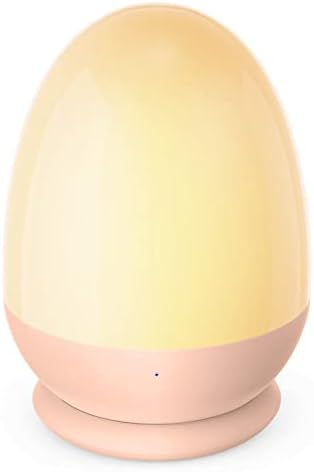 Sympa Night Light for Kids, Baby Bursery Lamp Touch Control, 5 níveis brilhantes e 3 cores Dimmable Portable Rechargable Egg Night