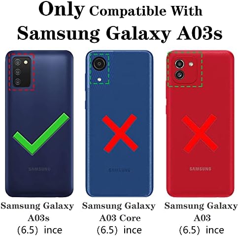 Caso Yiakeng Samsung A03S, caso Galaxy A03S com protetor de tela HD, casos de proteção de grau militar com anel para o Samsung Galaxy A03s