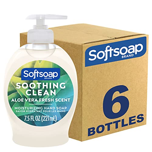Sabão líquido de mão hidratante Softsoap, calmante aloe limpo Aloe Vera-7.5 fl oz e sabonete líquido, Série de aquário