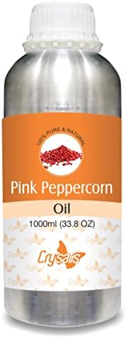 Óleo de pimenta rosa CRYSALIS | Padrão orgânico de óleo essencial não diluído puro e natural | Para cuidados com o cabelo, pele, rosto, | Óleo de aromaterapia | 15ml com conta -gotas