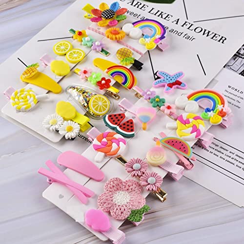 Quatro folhas 14 PCs Multi Unicorn Ice Cream Hair Clipes Definir gancos de cabelo para crianças meninas para crianças Barrettes