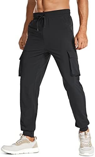 Crz Yoga Men's Lightweight Cargo Joggers - 30 Quick Dry Palnta Athletic Prants Outdoor Street Calças Causas com bolsos com zíper