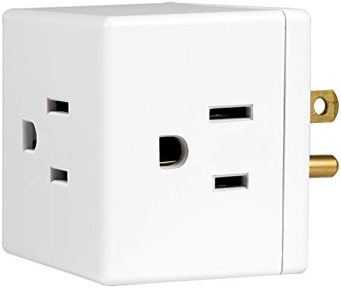 Jasco GE 3-Outlet Extender Tap Cube, 3 pacote, saídas do adaptador, design fácil de acesso, aterrado, 3-Prong, perfeito para casa