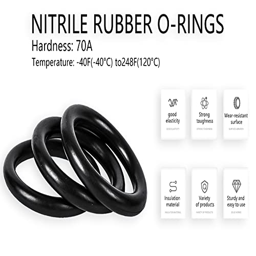 OTHMRO 10PCS Nitrile Rubber O-rings, arame de 0,12 polegadas DIA 2 polegadas od métricas de vedação NBR arruelas de borracha