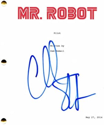 Christian Slater assinou autógrafo Sr. Robot Script Full Pilot - Co -estrelado: Rami Malek, entrevista com o vampiro, romance verdadeiro,