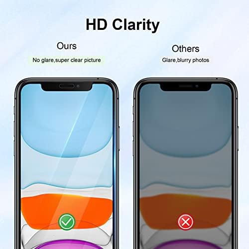 Protetor de tela de pacote Giiyoon 3 para iPhone 11 e iPhone XR vidro temperado [instalação fácil] [resistente a arranhões]
