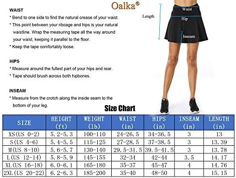 Saia plissada feminina de Oalka com bolsos High Sports Sports Athletic shorts Skorts de tênis de golfe