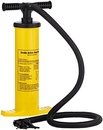 Acessórios clássicos Bomba manual de barco/tubo inflável, amarelo