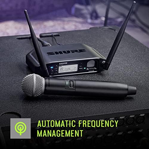 Shure Glx -D+ Banda Dual Pro Transmissor Digital sem fio BodyPack - Rapa de 300 pés, bateria de 12 horas, interruptor liga/desliga,