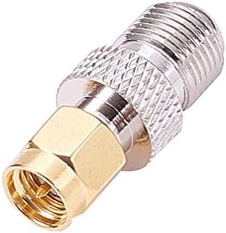 OTHMRO 1PCS Silver/Gold Tone SMA Male para F Tipo Adaptador de conector de cabo coaxial feminino