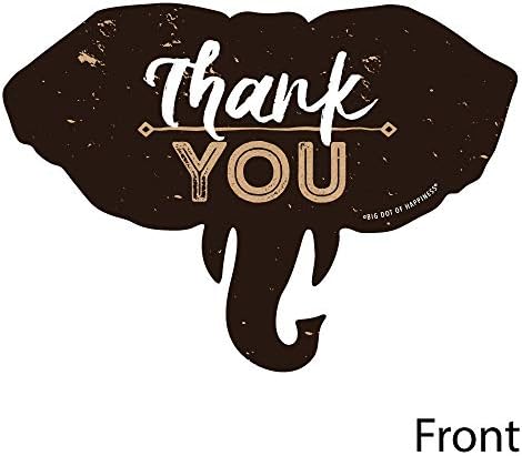 Cartões de agradecimento em forma de Safari Shape - African Jungle Adventure Birthday Festa ou Baby Shower Gank You Cards