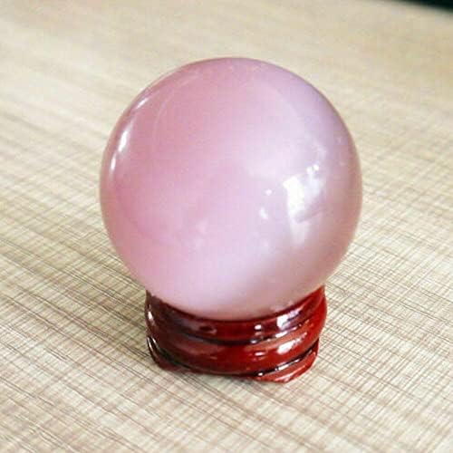 Olhos de gato rosa de 40 mm lindo asiático raro raro quartzo cura de cristal cura geme sphere