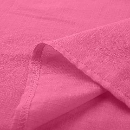 Tampas de ajuste solto para mulheres camaradas de linho de algodão de verão Tops casuais em ajuste solto túnica de túnica curta de