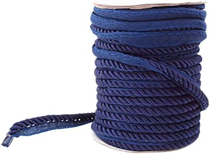 Mandala Crafts Twisted Lip ToB Afil by the Yard - Lapicamento de lábios azuis marinho para costurar travesseiros estofados com ponta de tubulação de costura de borda