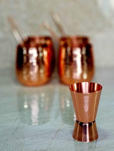 Esplanade Moscow Mule Coquetel Copper Canecas - Conjunto de 4 canecas, 4 canudos de cobre e um medidor de pino