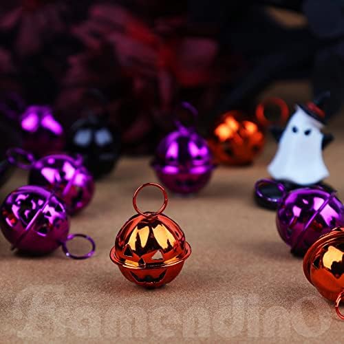 FRAMENDINO, 60 pacote de halloween sinos de abóbora jingle sinos para artesanato ornamentos de halloween decoração