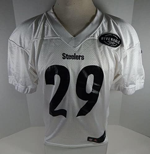 2018 Pittsburgh Steelers 29 Jogo emitiu Jersey de futebol branco 846 - Jerseys usados ​​na NFL não assinada