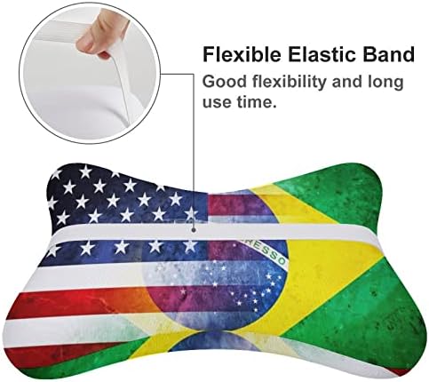 Vintage USA e Brasil Flag Car pescoço Almofado de 2 Facos de Memória de Areto de Pescoço confortáveis ​​para o pescoço Pillow