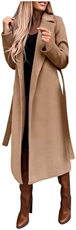 Fulijie feminina feminina casaca de lã Blusa fina casaco fino casaco longo
